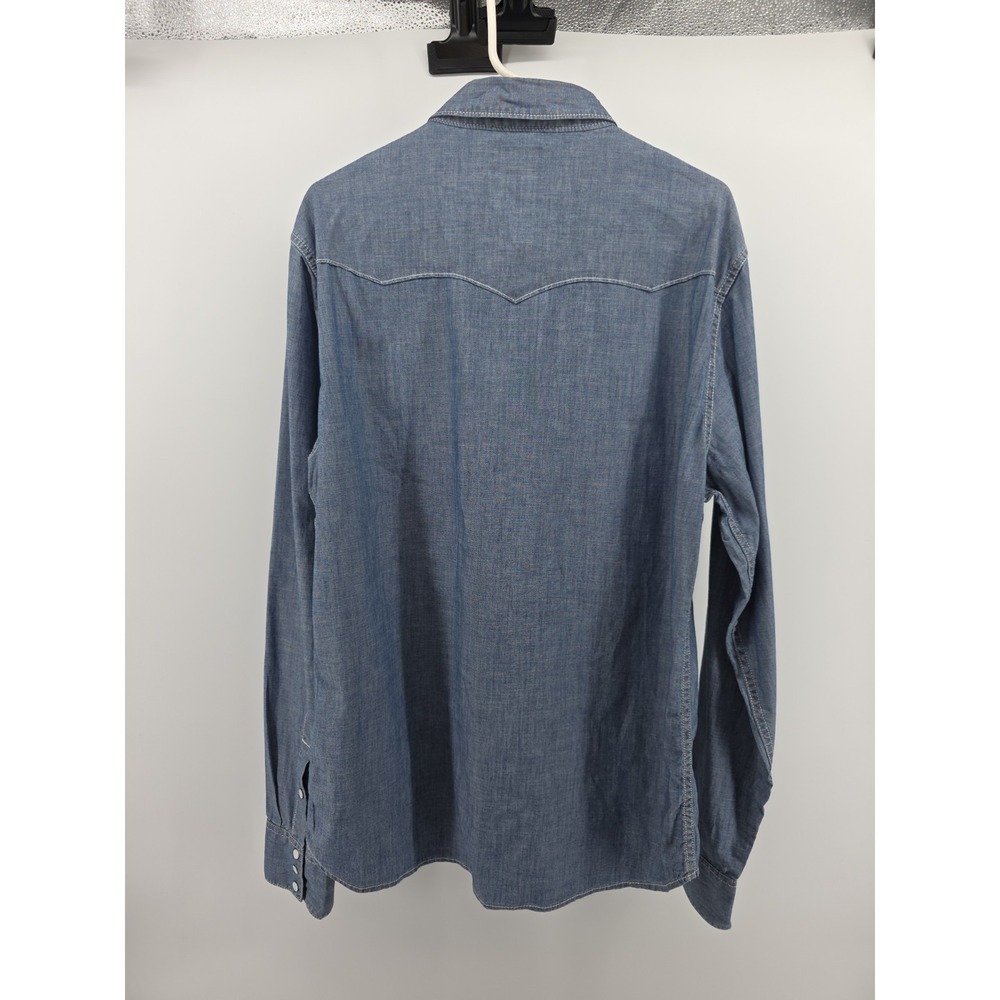 True Religion Denim Western Button-Up Shirt Men's 2XL Blue Long Sleeve - Picture 8 of 9